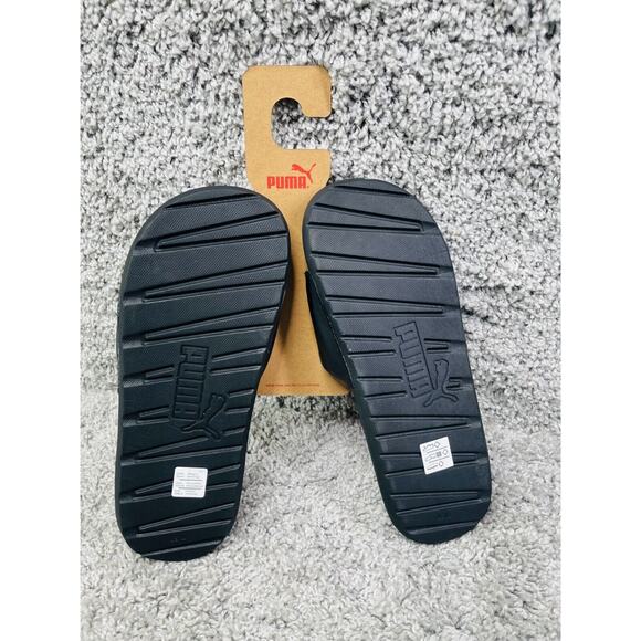 Puma Womens Black Rose Gold Cool Cat Slid Slippers Synthetic Leather Size 10 New - Picture 2 of 8